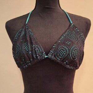 Aqua and Black Mesh Bikini